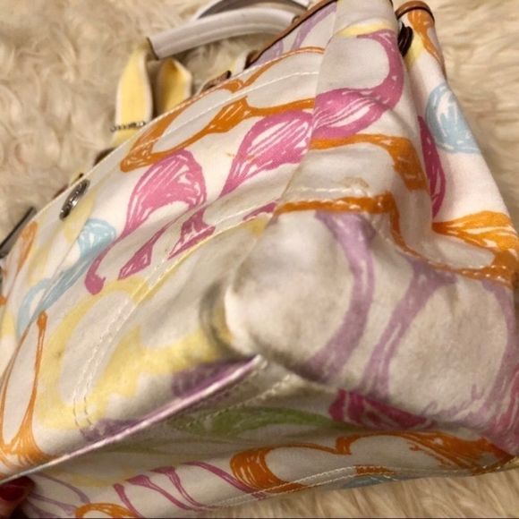 Coach Hampton Multi Color Scribble Logo Bag - Picture 3 of 8